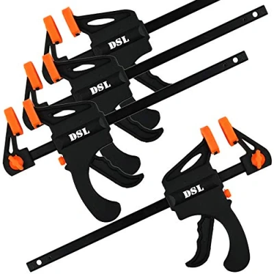 Image of DSL Clamps for Woodwork, 4 x 103mm Jaws Ratchet Bar Clamp Set, Ideal Wood Woodworking, Carpentry, DIY Projects