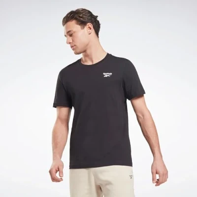 Image of Reebok Identity Small LOGO TEE Basic Tshirt, Men&#039;s, Size: Large, Black