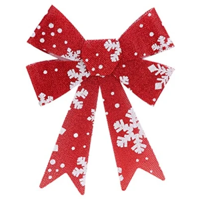 Image of Christmas Concepts® 37cm Red With White Snowflakes Large Bow Tree Decorations