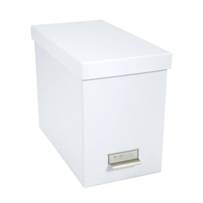 Image of Bigso Box of Sweden File Organiser Storage Stylish Including 8 Hanging Files Container for Folders Made Fibreboard and Paper White