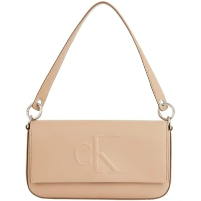 Image of Calvin Klein Jeans Sculpted FLAP Shoulder Pouch Handbag, Women&#039;s, Size: One Size, Crockery