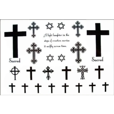 Image of Fashion tattoo stickers Watertight cross hexagram fake by InterRookie