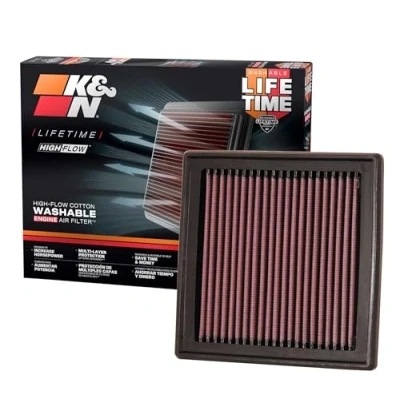 Image of K&amp;N Engine Air Filter: High Performance, Premium, Washable, Panel 2007 2019 (370Z, FairladyZ, Skyline 370 GT, QX50, Q40, Q60, G37, EX37), 33 2399, Erhöhte Leistung