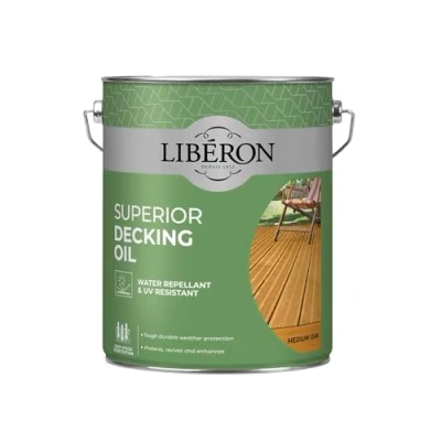 Image of Liberon Superior Decking Oil Water Repellent and UV Resistant (Medium Oak 5 Litre)