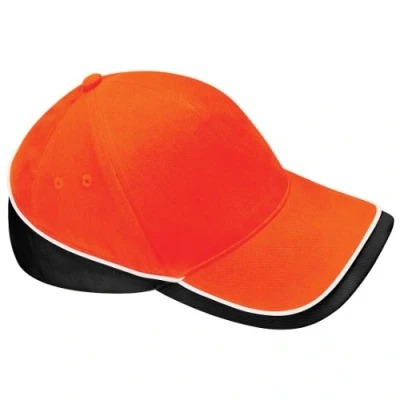 Image of Beechfield Unisex Teamwear Competition Cap Baseball / Headwear (One Size) (Orange/Black/ White)