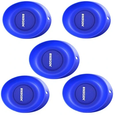 Image of 5 Oval Magnetic Parts Tray Dish Storage Holder Steel Construction Plastic Coating