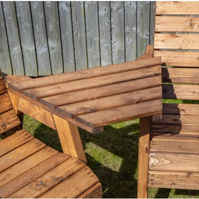 Image of Hand Made Chunky Rustic Wooden Garden Furniture Angled Tray