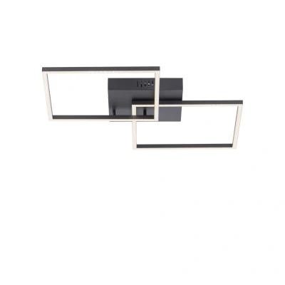 Image of JUST LIGHT. Iven LED ceiling light, dim, black, 53 x 53 cm