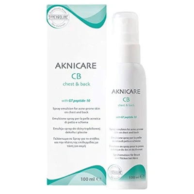 Image of Synchroline Aknicare Chest and Back Acne prone SKIN Spray Lotion 100ml CAPITAL by SHOPS