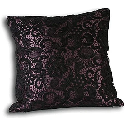Image of Riva Paoletti &quot;Macramé&quot; Cushion Covers, Amethyst, 45 x cm
