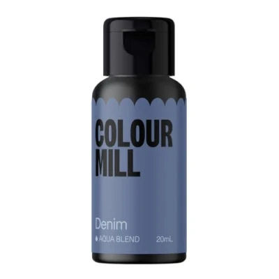 Image of Colour Mill Aqua Blend Food Colouring Liquid Denim Edible Paint for Royal Icing, Macarons, Meringue, Fondant, Jellies, Beverages and More 20 ml