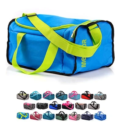Image of Sports Bag Gym Holdall Men Women Duffel Shoulder Fitness Swimming Pool Travel Holiday Strap Cabin Luggage Weekender Overnight Camping Small 20L Large 40L (Blue/Green 2, 20 L)