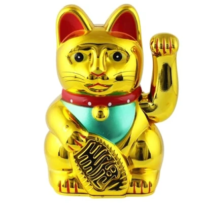 Image of Freak Scene Lucky cat Maneki Neko Waving 13 gold