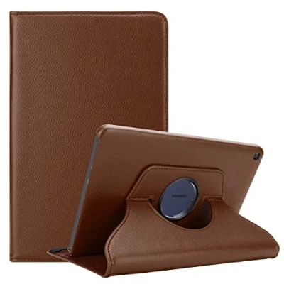 Image of Cadorabo Tablet Case compatible with Huawei MatePad T 10 (9.7 Zoll) / 10s (10.1 in MUSHROOM BROWN Book Style Protection WITHOUT Auto Wake Up Stand Function and Elastic Strap Fastener