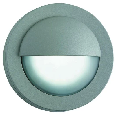 Image of Searchlight Lighting LED Outdoor Bulkhead Glass Aluminium Wall Light Grey IP44