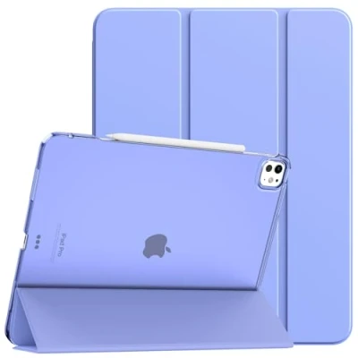 Image of TiMOVO for iPad Pro 13 Inch Case M4 2024, Slim Stand Cover 7th Generation, Smart Shell with Translucent Back, Supports Pencil and Pencil(USB C), Lavender Purple