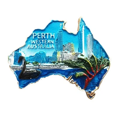 Image of Perth Australia map shape Fridge magnet Tourist Souvenir gift,Home &amp; Kitchen Decoration. refrigerator collection