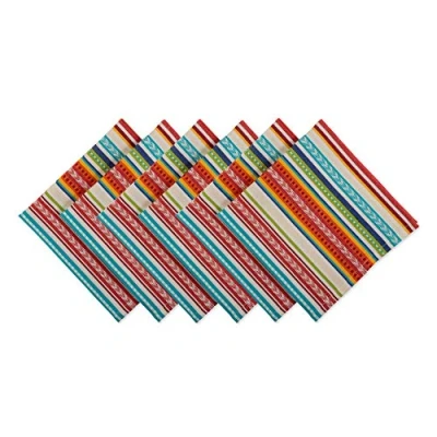 Image of DII Tabletop Collection 100% Cotton, Machine Washable, Indoor/Outdoor Perfect for Everyday Use, Dinner Parties, Picnics or Barbeques, Napkin Set, Baja Stripe 6 Count
