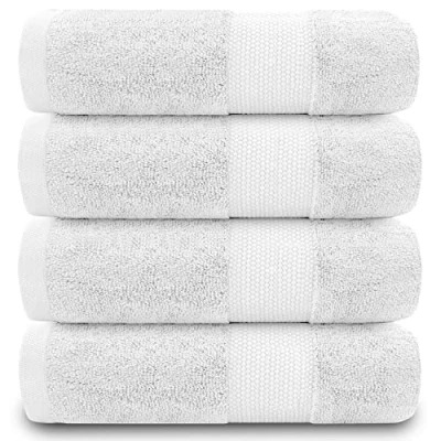 Image of GC GAVENO CAVAILIA Hand Towels For Bathroom 700 GSM Set of 4 Egyptian Cotton Hotel Quality Machine Washable White 50X85