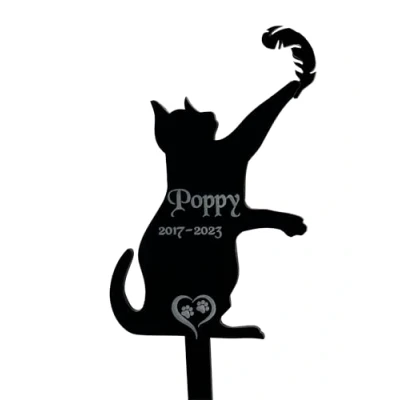 Image of Personalised, Pet Memorial Plaques, Gift, Cat, Dog, Rabbit, Garden Sign, Grave Marker, Feather