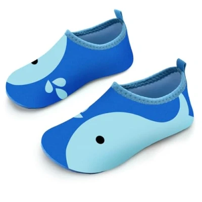 Image of Swim Water Shoes Boys Kids Toddlers Baby Beach Aqua Pool Swimming Socks River Sea Sand Footwear（Whale Light Blue 22/23）