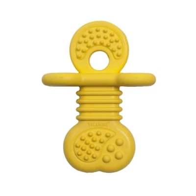 Image of Nylabone Gentle Puppy Dog Teething Rhino Chew Toy, Vanilla Flavour, Small, for Puppies Up to 7 kg