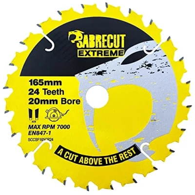 Image of 1 x SCCSF165CR24 SabreCut 165mm 24T 20mm Bore Circular Saw Blade