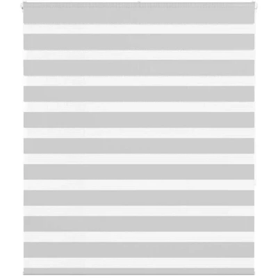Image of vidaXL Zebra Blind Light Grey 130x150 cm Fabric Width 125.9 Polyester