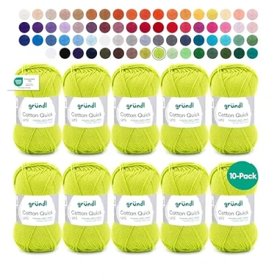 Image of Gründl Hand Knitting Yarn, Cotton, Light Green, 29 x 12 7 cm
