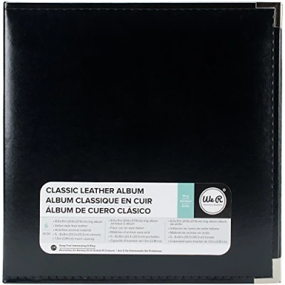 Image of We R Memory Keepers 1 Piece 8.5 x 11 inch Faux Leather 3 Ring Binder, Black