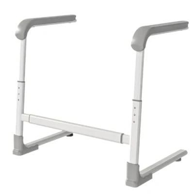 Image of PERZOE Stand Assist rail Mobility,Care Safety bed mobility aid adjustable in height,Seniors Handicap Grab Bars Lift Supports Couch Cane Standing Portable Recliner Grey