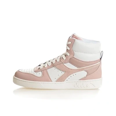 Image of Diadora Women&#039;s Magic Basket Mid Leather Wn Gymnastics Shoe, White Peach Whip, 3.5 UK