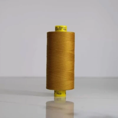 Image of Gutermann Mara 120 All Purpose Polyester Sewing Thread 1000m Spool, UV Resistant, Silky Shine, Tear &amp; Abrasion Resistant Perfect for Machines or Hand Sewing/Colour 968