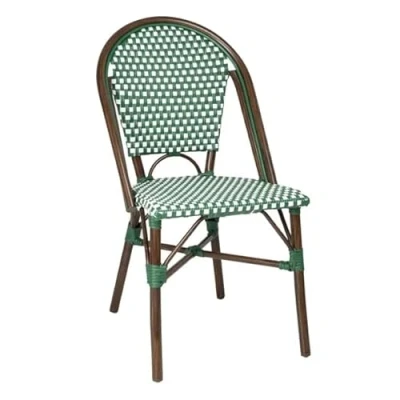 Image of Bolero Parisian Style PE Rattan Chair Green Dot Mix (2 Pack)