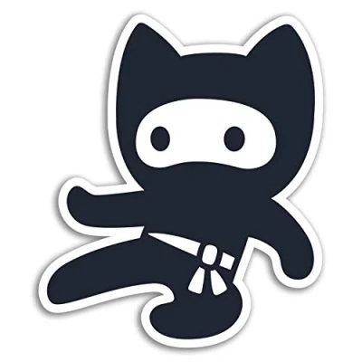 Image of 2 x 10cm Ninja Cat Vinyl Stickers Karate Kitten Funny Sticker Laptop #18589 (10cm Tall)