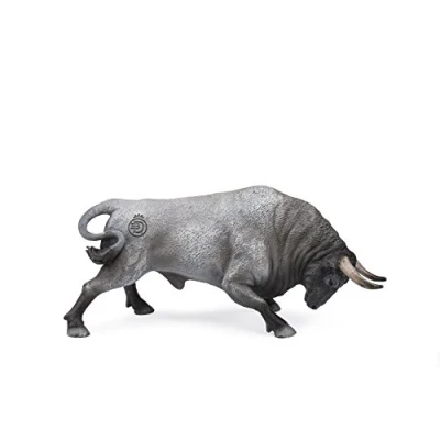 Image of Deqube Bravo Cardeno Embistiendo, Bull Figure, Grey, 16 x 6.5 7.7 (90110102)