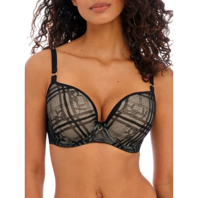 Image of Freya Women&#039;s Fatale Underwire High Apex Bra Plunge, Noir, 34DD