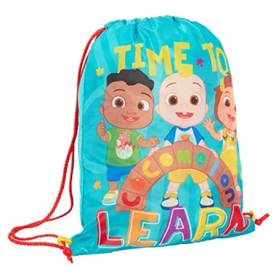 Image of CoComelon Drawstring Gym Bag Boys Girls JJ PE Kit Trainer Swim Kids Nursery Backpack
