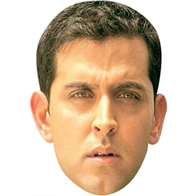 Image of FoxyPrinting Hrithik Roshan Bollywood Celebrity Cardboard Party Face Mask Fancy Dress