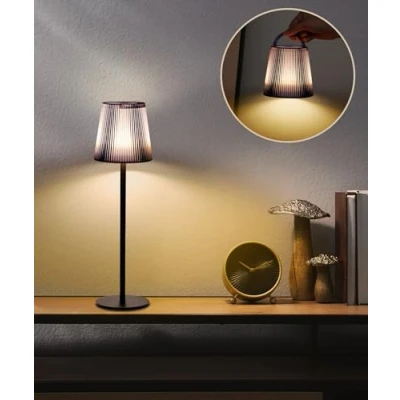 Image of Faithorse Wireless Table Lamp, Dimmable LED Battery IP54 Waterproof, Touch Control, 3 Colour Modes, Rechargeable, Night Light for Bedroom (Grey)