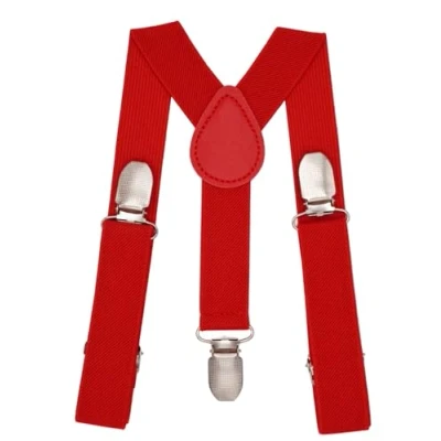 Image of NestNook Kids Braces Y Shape Children Suspenders for Boys Girls (Red)