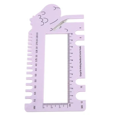 Image of Plastic Knitting Gauge, Crochet Needle Ruler Gauge Sewing Tools Easy to Use for Home Measuring