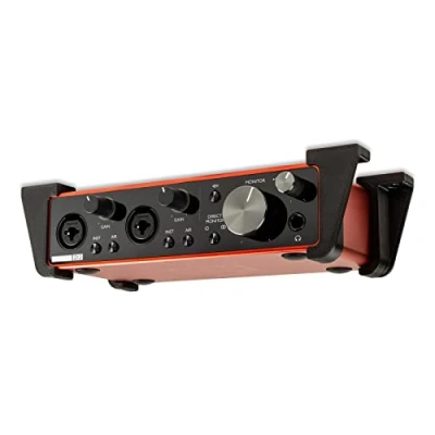 Image of P3D Lab TuneGrip Desk Mount for Focusrite Scarlett 2i2 4i4 8i6 3rd Gen Bracket Black: A Perfectly Sized, Strong, &amp; Secure Home Your Audio Interface 3 Years Warranty Made in UK