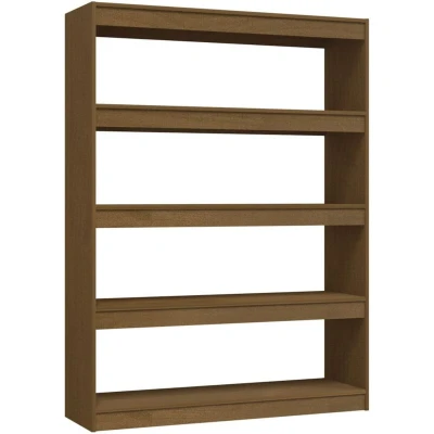 Image of vidaXL Book Cabinet/Room Divider Honey Brown 100x30x135.5 cm Solid Pinewood