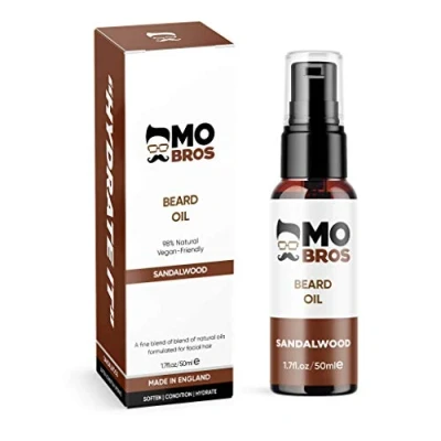 Image of Beard Oil Sandalwood 50ml Softens, Hydrate &amp; Conditions Facial Hair Promotes Growth, Reduces Dryness Itching Contains Natural Premium Ingredients Argan, Jojoba