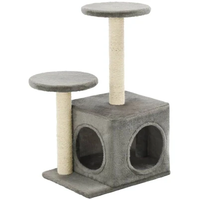 Image of vidaXL Cat Tree with Sisal Scratching Posts 60 cm Grey