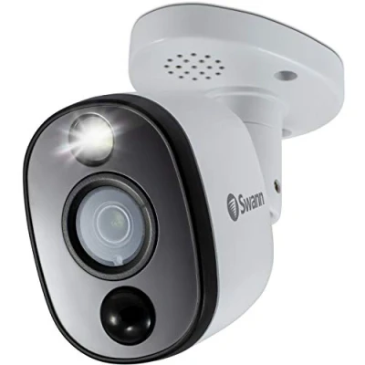 Image of Swann Add On DVR Bullet Security Camera System with Sensor Spotlight, 4K Ultra HD Video, Indoor or Outdoor Design, Dusk to Dawn Color Night Vision Plus True Detect™ Heat and Motion Detection