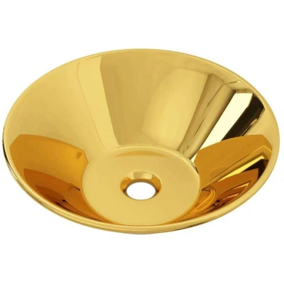 Image of vidaXL Wash Basin 42x14 cm Ceramic Gold