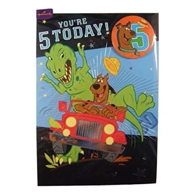 Image of Scooby doo birthday card for age 5 by Hallmark