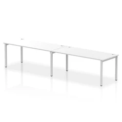 Image of Impulse Bench Single Row 2 Person 1800 Silver Frame Desk White